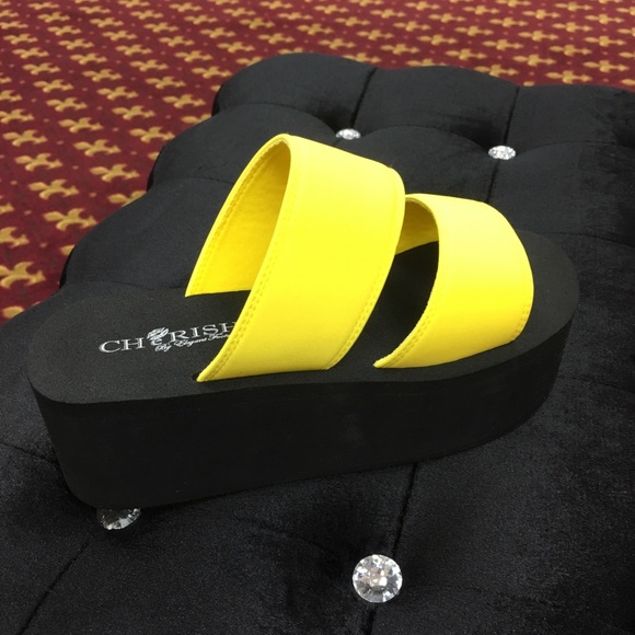 Cherish Neon Flip Flop Wedge Flatform Sandal 10 - Picture 5 of 8